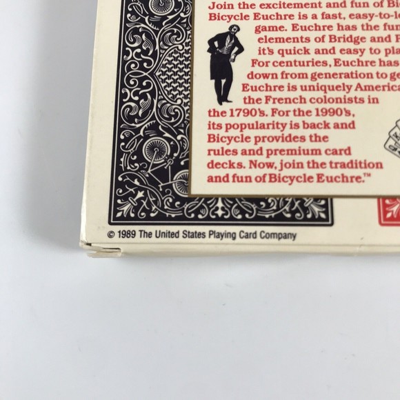 Bicycle Euchre Two Deck Set Playing Cards VTG 1989 Sealed USA US Playing Card Co - Picture 5 of 11